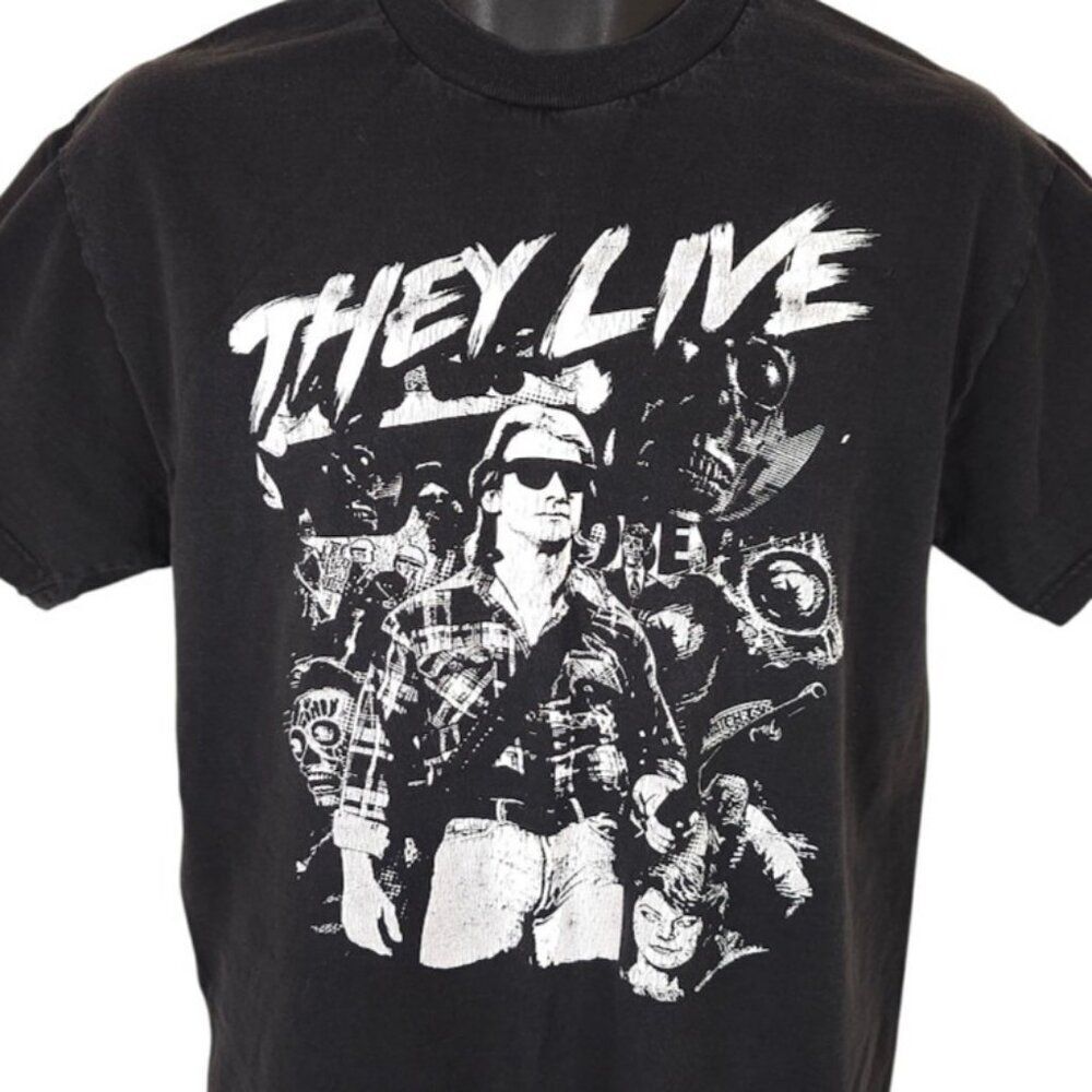 They Live T Shirt Mens Size Medium Black John Carpenter Horror Movie Tee
